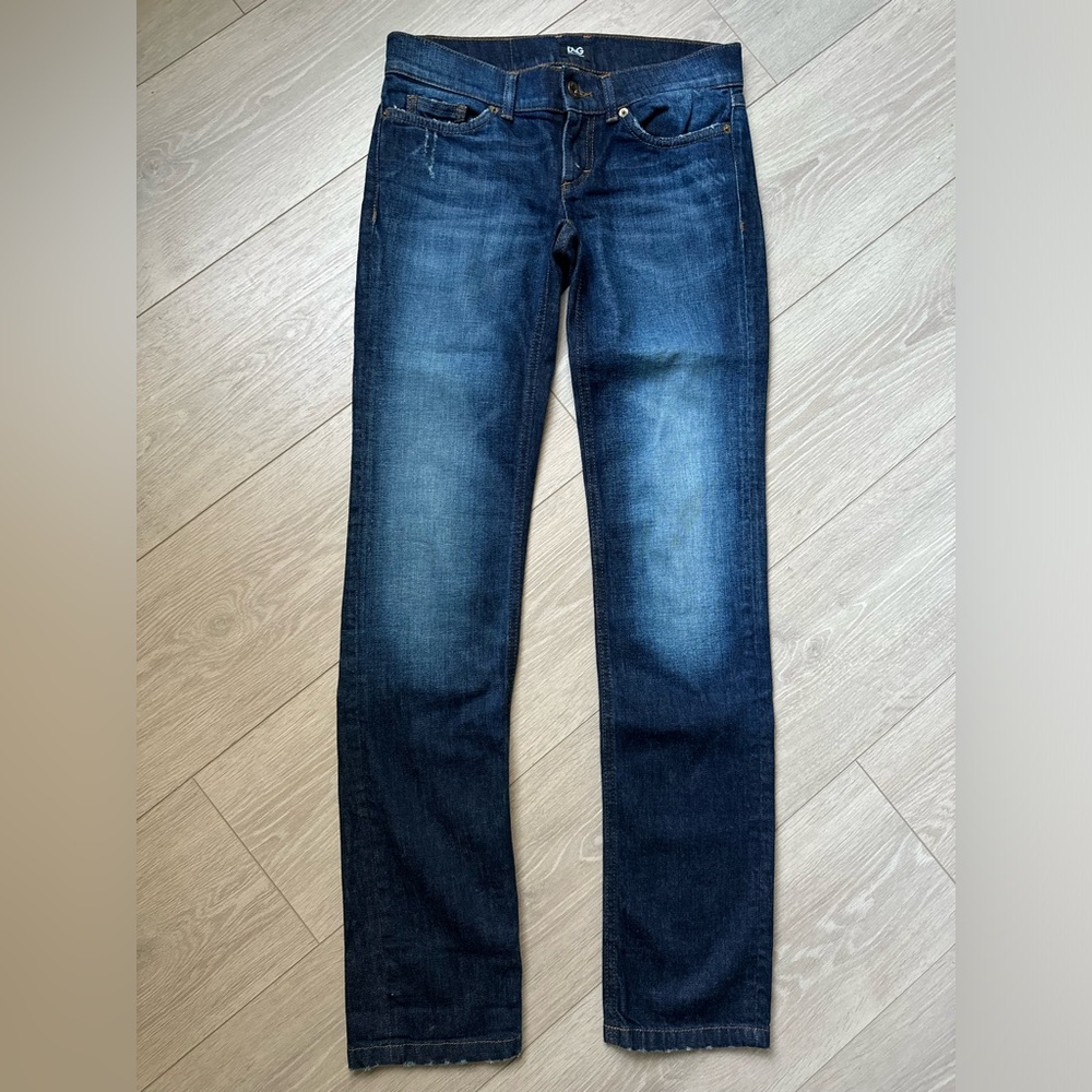 Dolce & Gabbana Indigo Dark Wash Faded Effect Denim T… - Gem